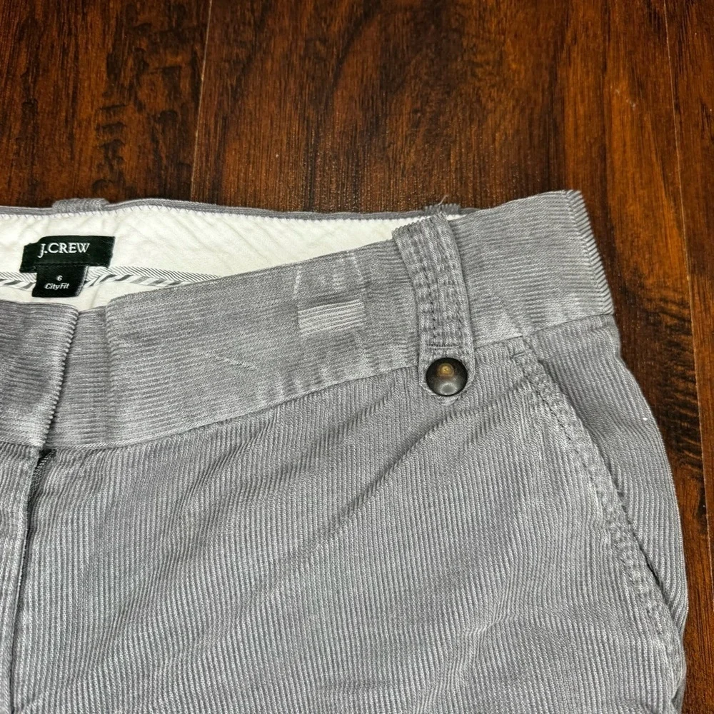 J. Crew City Fit Women's Cuffed Gray Flare Mid Rise Corduroy Jeans 6